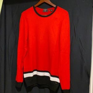 Hugo Boss Pagino Slim Fit Colorblock Red Sweater